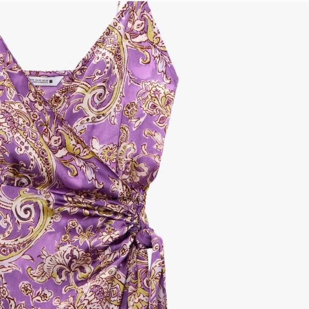 Satin Effect Print Dress Size S - Picture 9 of 9